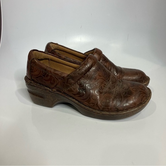 B.o.c. Concept Peggy clogs brown embossed leather size 9 - Picture 3 of 7